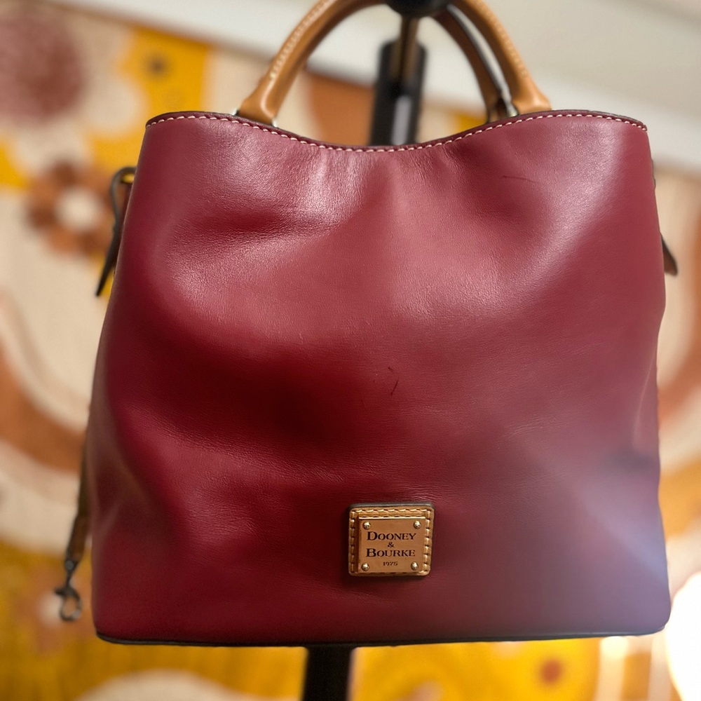 Dooney & Bourke City Barlow Burgundy Leather Satchel